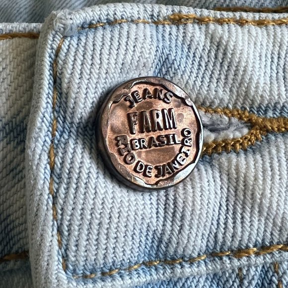 FARM RIO Jean Shorts Size 36 US 4 Light Wash Distressed Shredded - Picture 3 of 12